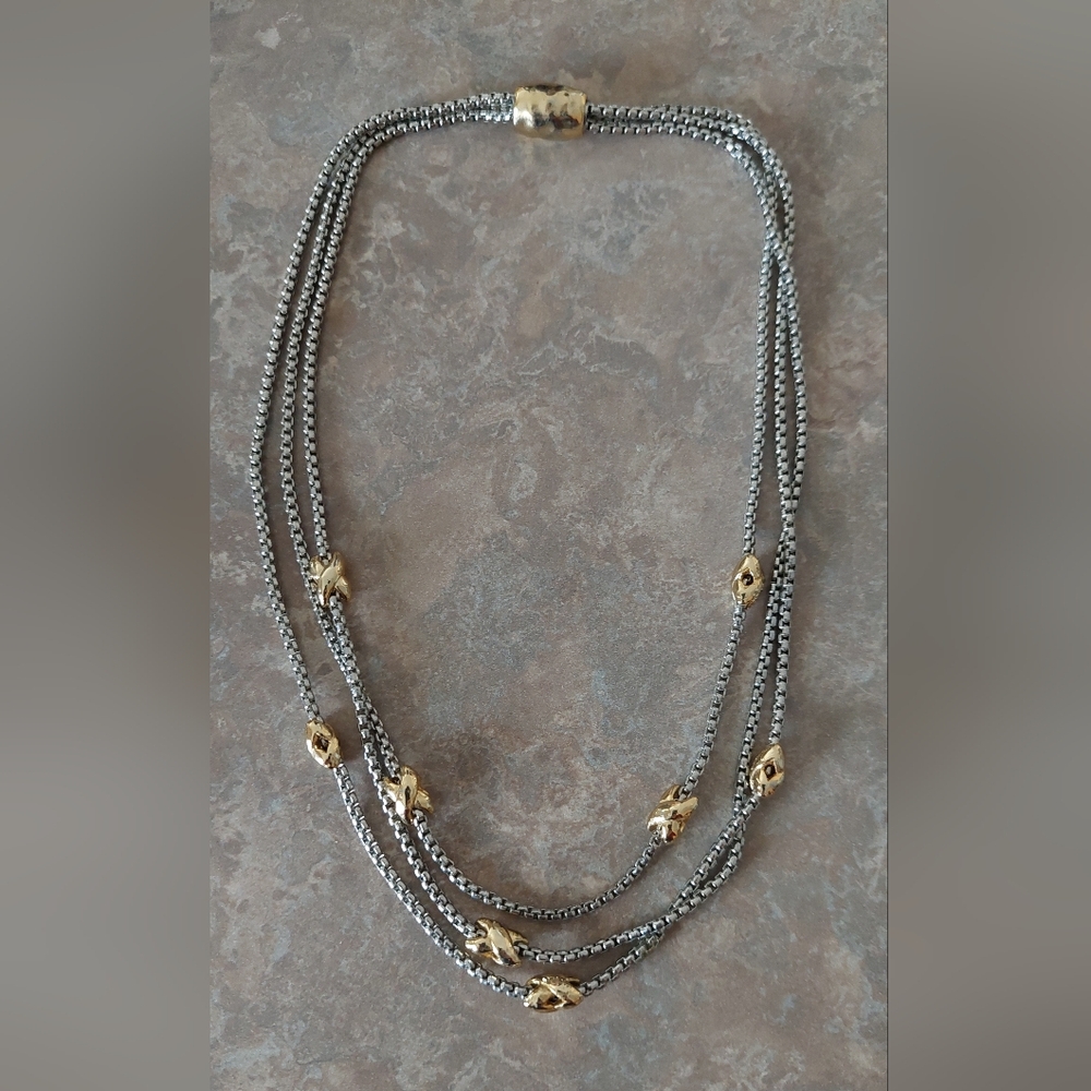 Elegant Silver and Gold Women's Necklace